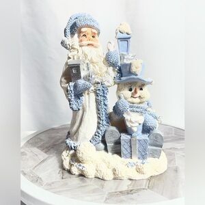 Vintage Encore Group Santa Snowman Street Lamp Figurine 1998 Winter Decor